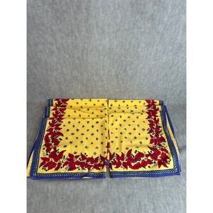 Williams Sonoma French Provence Cloth Napkins Set of 6 Yellow Red Blue Cotton